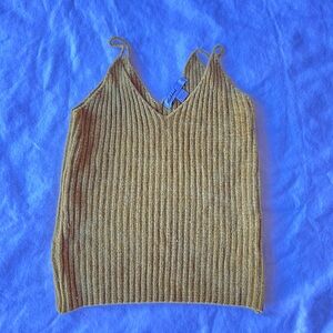 Ribbed Knit Super Stretchy Tan Top